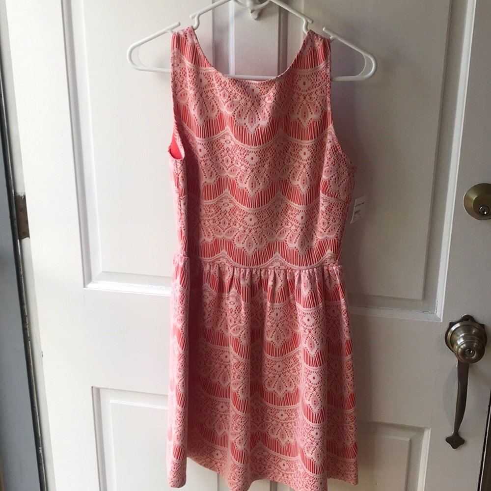 Pink and white dress